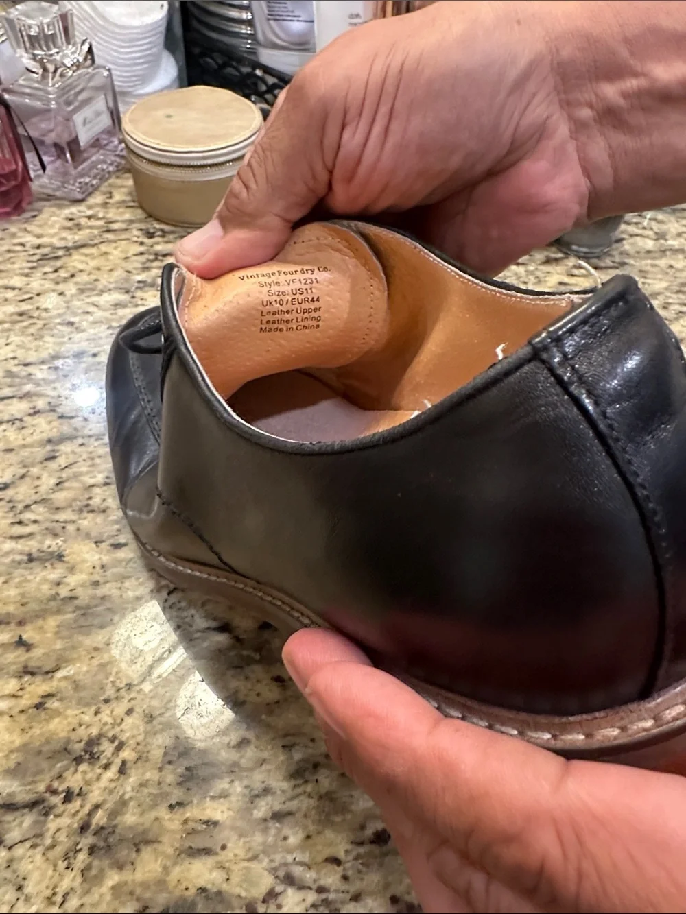 Classic Black Leather Derby Oxfords with Contrast Welt